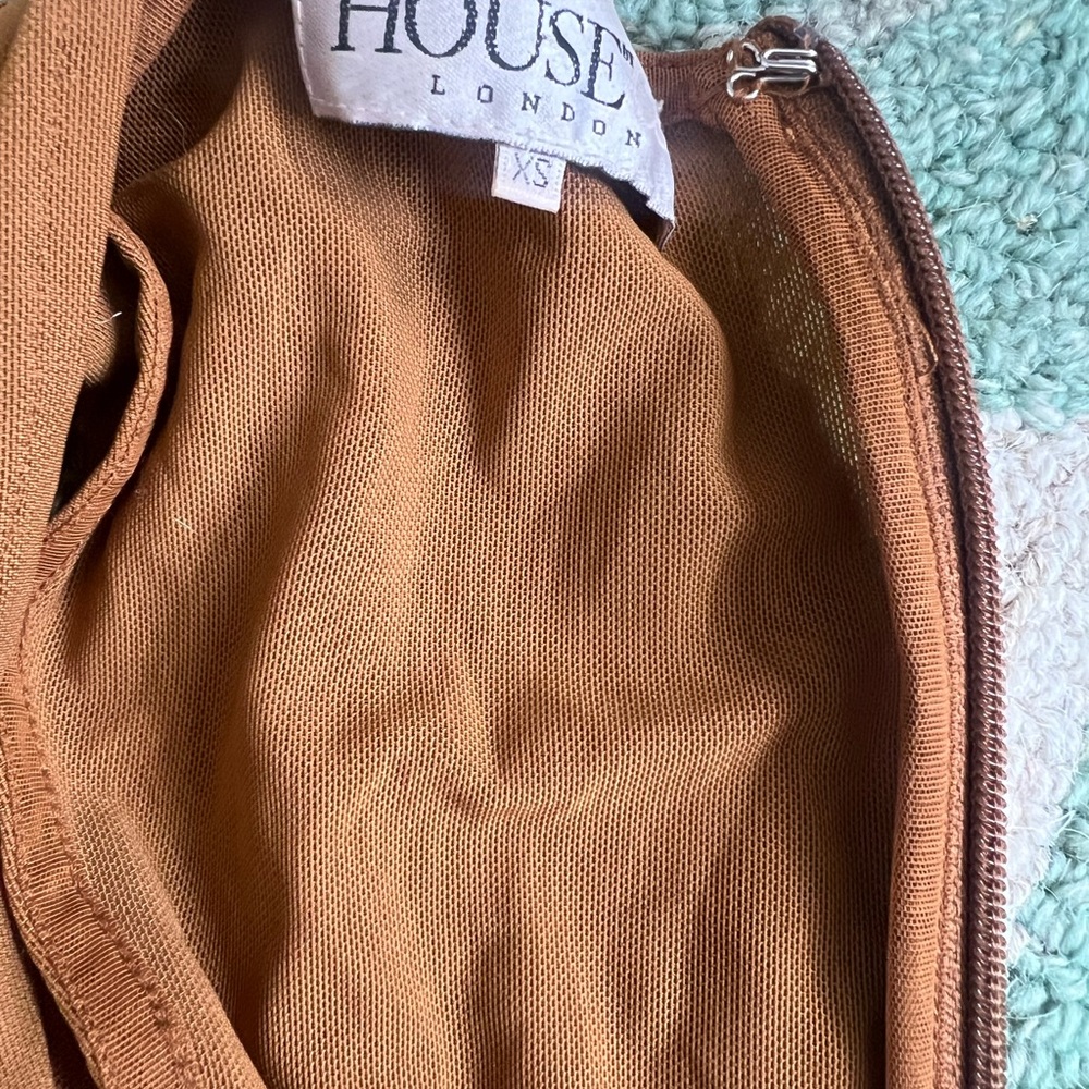 Rust Brown Ruched One-Piece bodysuit - Picture 3 of 3